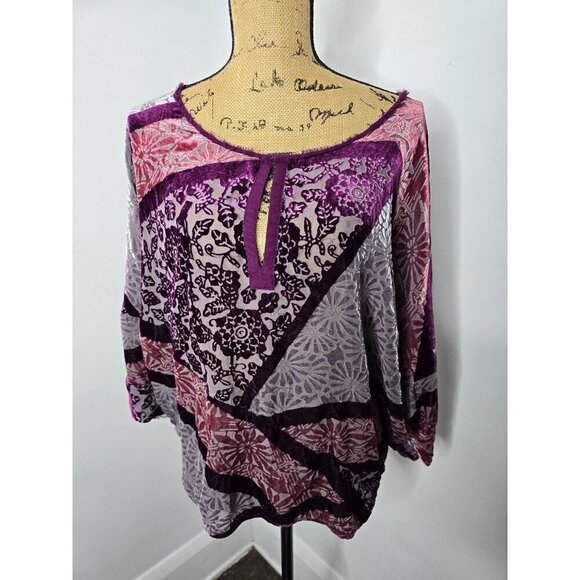 Anthropologie tiny Patchwork Velvet Pullover Large - Picture 10 of 10